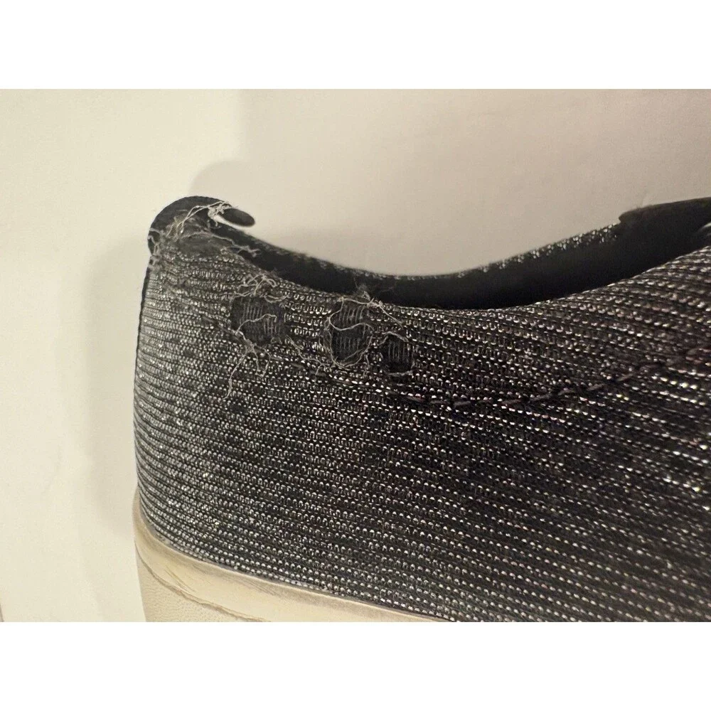 MICHAEL KORS Brenden 7.5 Gunmetal Grey Fabric Lace Up Trainer Sneakers MK